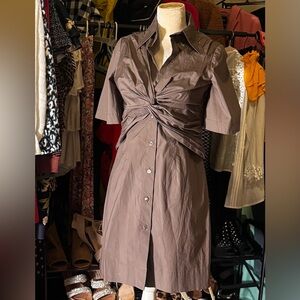 Trina Turk Twist Front Shirt Dress